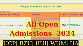 All Open Admission in 2024  Open universities Admission 2024 [upl. by Olotrab]