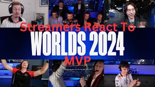 Streamers React to Faker MVP at Worlds 2024 Day 21 [upl. by Perni]