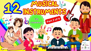 World Famous Musical Instruments  Vocabulary For Kids  Music  Instrument Names in English  Part2 [upl. by Gilboa230]