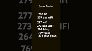 Error codes [upl. by Hun]