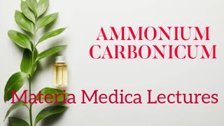 Ammonium carbonicum part 1  homoeopathy materia Medica [upl. by Alamat681]