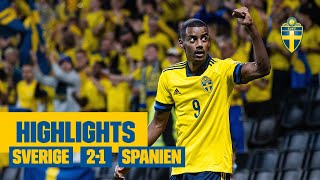 Highlights Sverige  Spanien 21  VMkval  Isak och Claesson gör mål [upl. by Niuqram]