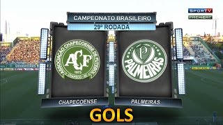 Gols Chapecoense 5 x 1 Palmeiras  Brasileirão 04102015 [upl. by Ardnuahc]