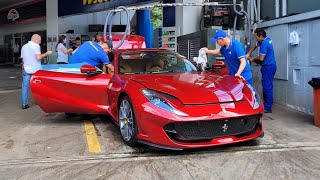 ACABOU DE SAIR DA CONCESSIONÁRIA FERRARI 812 GTS ZERO KM E VEIO LAVAR EM SÃO PAULO [upl. by Skerl]