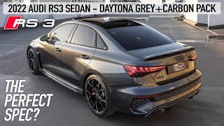 THIS IS IT 2022 AUDI RS3  THE PERFECT SEDAN DAYTONA GREY  CARBON PACK  5 CYLINDER ORCHESTRA [upl. by Haramat]