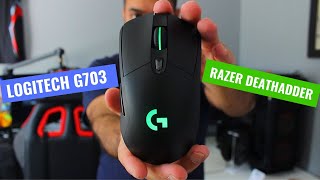 Logitech G703 HERO Wireless VS Razer Deathadder G703 REVIEW [upl. by Lichtenfeld567]