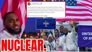 Olympic Boycott Goes NUCLEAR over Lebron James SHAMEFUL Flag Bearer FIASCO NBA [upl. by Notlew571]