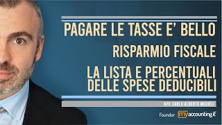 Pagare le Tasse è Bello  Risparmio Fiscale e Spese Deducibili [upl. by Markowitz]