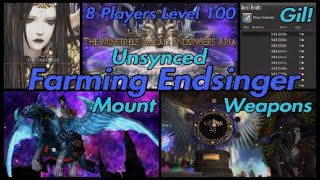 FFXIV Endsinger Unsynced 8 Player Mount Farm at Level 100 Endsingers Aria Extreme [upl. by Ticknor]