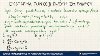 MWF Ekstrema Funkcji Dwóch Zmiennych 3 [upl. by Limoli]