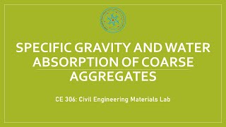 Specific Gravity and Water Absorption of Coarse Aggregates [upl. by Akemehs]