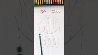 ✨0 vs 300 PENCILS✨ art drawing pencildrawing pencil mcdonalds fries cartoon carandache [upl. by Hayikaz964]