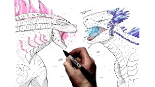 How To Draw Godzilla vs Shimo  Step By Step  Godzilla x Kong New Empire [upl. by Einwahs]