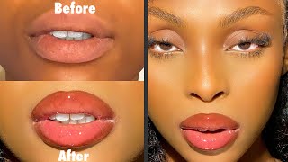 HOW TO FAKE NATURAL PINK LIPS IN 3 EASY STEPS  How to get pink lips naturally [upl. by Sabina]