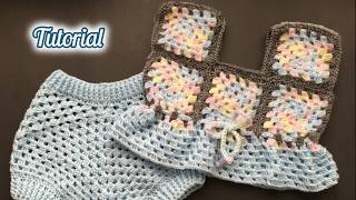 Tutorial Crochet Granny Square Top  Todas las tallas [upl. by Edrei]