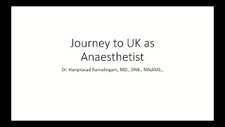 How to work as Anaesthetist in the UK after doing MD from India [upl. by Terrill652]