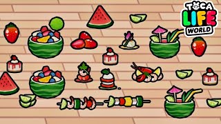 Summer Food Recipes Toca Boca 🍉🍓🍒 Toca Life World ✨ [upl. by Ahseyt]