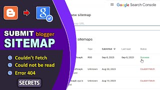 Blogger Sitemap Couldnt Fetch on Google Search Console ✅ Error Fix [upl. by Nyloj]