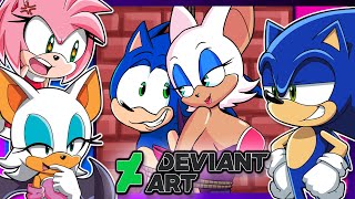 AMY GETS JEALOUS  Sonic and Rouge VS DeviantArt [upl. by Anale695]