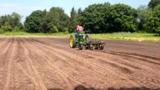 John Deere B Planting Corn [upl. by Neehahs]