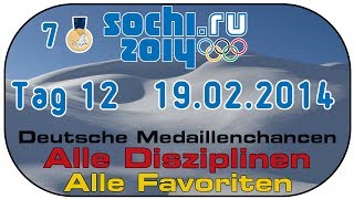 Sotschi 2014 Olympia Special 27  Tag 12  19022014  Deutschland Medaillenchancen [upl. by Anelas183]