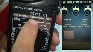 طريقة اختبار العزل Clamp Meter DT266 amp 261 option Insulation Tester [upl. by Appel]