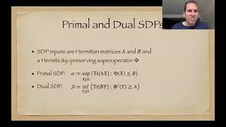 QuCS Lecture58 Prof Mark M Wilde Cornell Variational Quantum Semidefinite Programming [upl. by Milicent185]