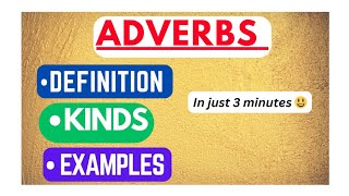 Adverb  Definition kinds and examples  Adverb in english grammar [upl. by Yelha]