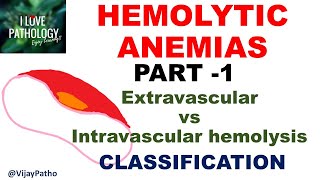 Hemolytic Anemias Part 1 Definition Extravascular Vs Intravascular hemolysis Classification [upl. by Einahpts]