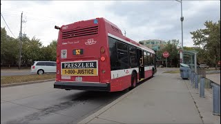 TTC 92 Woodbine South Bus Ride 8487 from Woodbine Stn to Lake Shore East October 9th 2023 [upl. by Ellehcsar428]