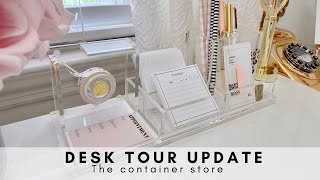 DESK TOUR UPDATE  The Container Store Desk Decor desktour [upl. by Marriott]