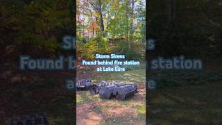 Emergency sirens seen behind fire station lakelure northcarolina helene [upl. by Adnof69]