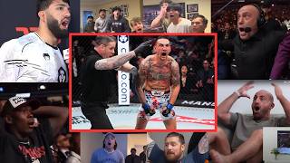 TOP 10 REACTIONS to Max Holloway vs Justin Gaethje KO  FINAL SECOND KNOCKOUT  UFC 300 [upl. by Lauro]