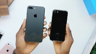 iPhone 7 Unboxing Jet Black vs Matte Black [upl. by Hserus]