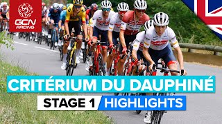 A Day For The Breakaway Or The Sprinters  Critérium Du Dauphiné 2022 Stage 1 Highlights [upl. by Bradan]