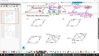 117 Geo Lab 63 Practice solving parallelograms [upl. by Ellinnet]