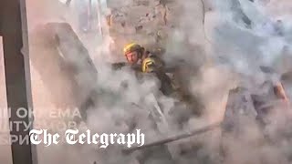 Ukrainian soldiers dive for cover as shells explode all around them near Bakhmut [upl. by Amadas]