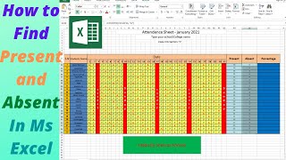 How to find Present and Absent in MS Excel  SC Tech99 [upl. by Euqnom107]