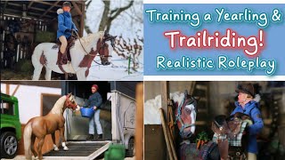 Training a Yearling amp Trail Riding in Snow Schleich Realistic Roleplay Ep 3 S 2 [upl. by Ellehsyt785]