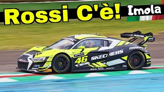 Valentino Rossi VR46 debuts at the GT World Challenge Europe Imola 2022  Audi R8 LMS Evo II GT3 [upl. by Nisbet]