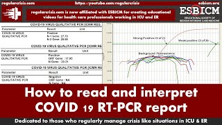 How to read amp interpret COVID 19 RT PCR reportresults – for health care professional regularcrisis [upl. by Luehrmann]