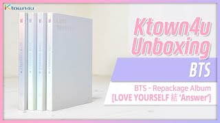 Ktown4u Unboxing BTS  Repackage album LOVE YOURSELF ANSWERFirst Press 방탄소년단 언박싱 [upl. by Doyle]