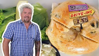 Guy Fieri Eats a SERIOUS Jalapeño Bagel in New Jersey  Diners DriveIns and Dives  Food Network [upl. by Sachs]