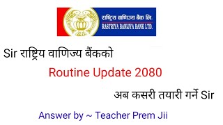 Rastiya Banijya Bank Exam Routine 2080  RBB exam official update 2080  Routine Related all update [upl. by Fernandez]