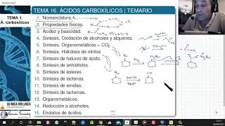 TEMA 16 ÁCIDOS CARBOXÍLICOS  TEMARIO [upl. by Carmel]