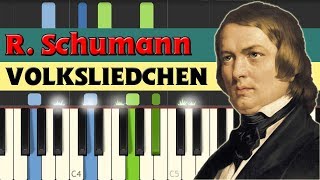 Volksliedchen Folk song  Robert Schumann Piano Tutorial Synthesia [upl. by Mikael146]