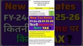 New Tax Rates FY2425 AY2526 कितनी Income पर कितना Tax taxrates incometax casumitsharma [upl. by Akenahc]