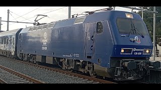 HellenicTrainSA 1632024 IC55 ThessalonikiAthens Passenger stop at Tithorea Station [upl. by Ciri]