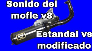 Mofle v8 ESTANDAR VS MODIFICADOpasola 50  pasola 7090101cc Yamaha artística [upl. by Aoniak]