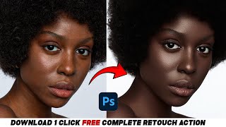 DOWNLOAD Complete Retouch Action for Free  Skin Retouching Photoshop Tutorial [upl. by Zalucki]